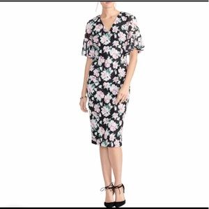 3/4 sleeve, black, floral, (L) Rachel Roy dress